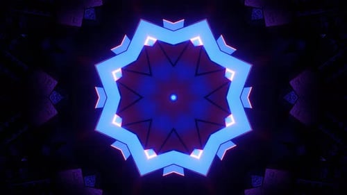 Abstract Neon Geometric Kaleidoscope Pattern Animation