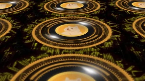 Dogecoin_Hud Style Animation With Digital Background V01