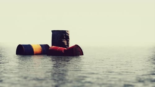 Industrial Oil Waste Left in the Sea