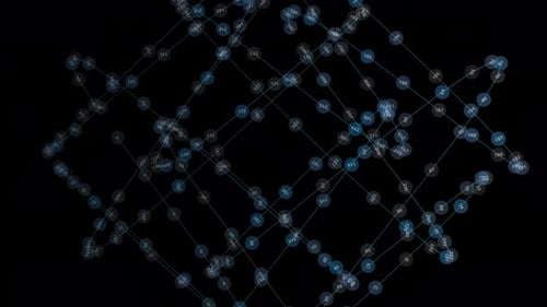 A Motion Graphic Animation Depicts Nodes Pulsating with Energy Connected By Dynamic Lines