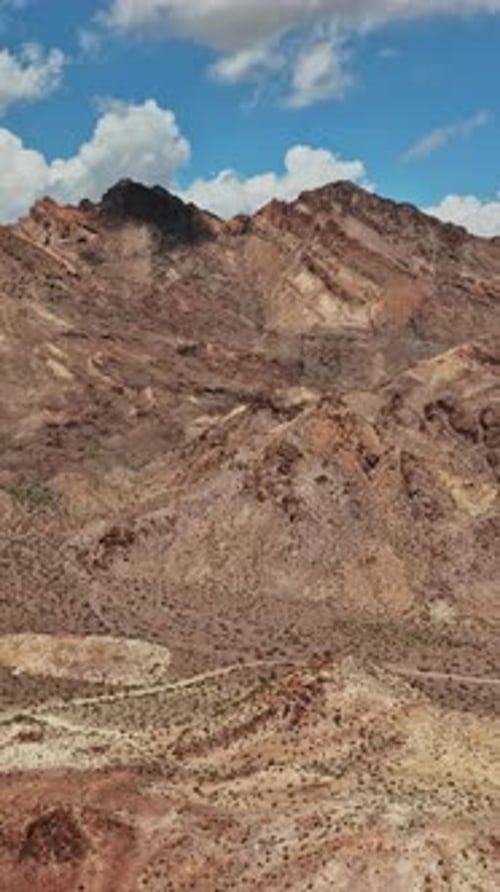 Aerial view of Nevada's rugged mountains and desert landscape