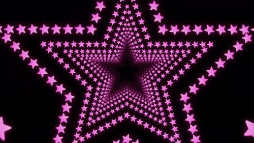 Fast colorful neon glow star tunnel vj loop animation background