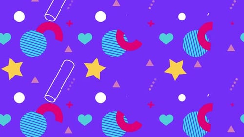 Colorful Flat Design Geometric Shapes Loop Animation