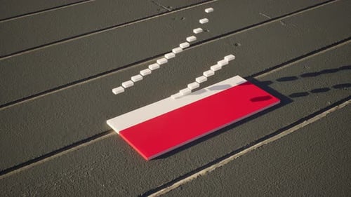 Flagge Polens - Zeitlupe