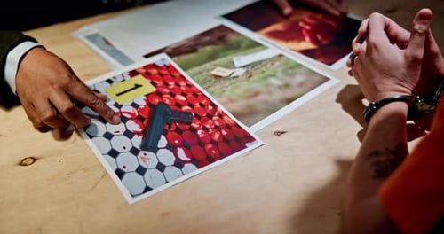 Evidence Photos on a Table During Investigation