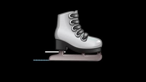 Animated Ice Skate Moving With Sparkle Trail