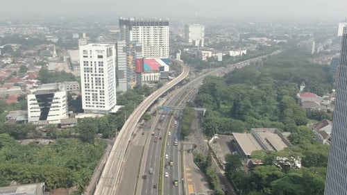 Highway South Jakarta Drone View, Pondok Indah Drone View Highway Aerial
