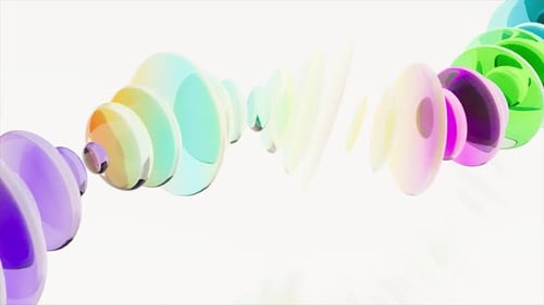 Colored Optics Lenses on a White Bg Able to Loop Endless