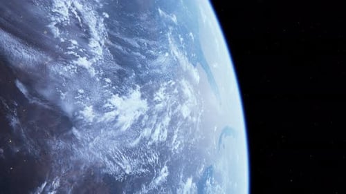 Realistic Planet Earth Rotating in Space with City Lights