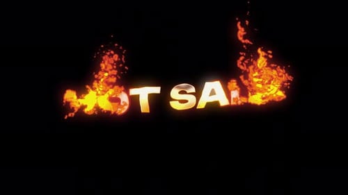 Metallic Hot Sale Text with Fiery Reveal