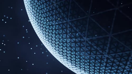 Glowing Abstract Digital Sphere Grid Technology Motion Background