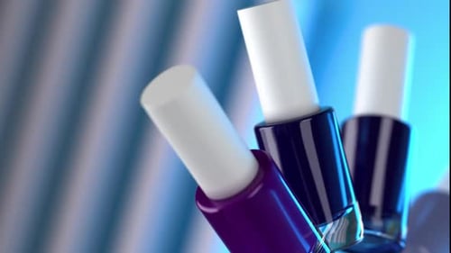 Rotating Nail Polish Bottles with Changing Colors