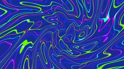 Abstract Neon Lines Psychedelic Wavy Flowing Background Animation