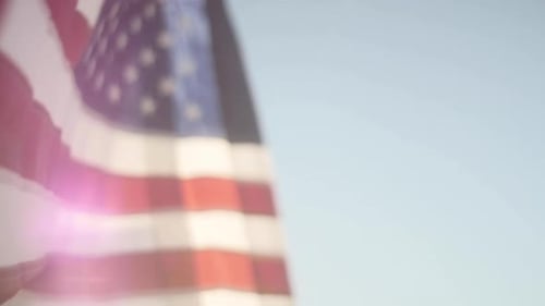 Flags of the United States and Israel Blowing