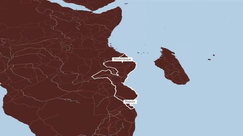 Rotating Map Of Mozambique And Maputo