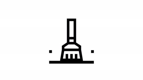 broom line icon animation