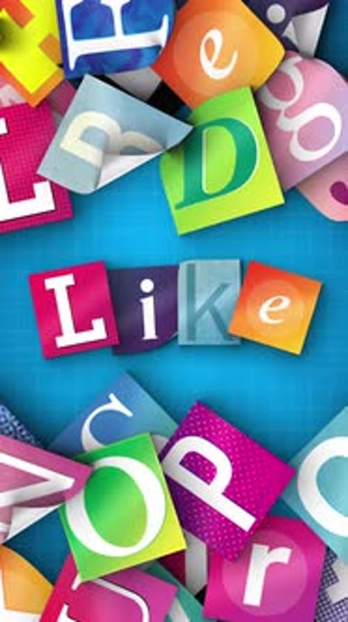 Colorful Paper Cutout Lettering Reveal Animation