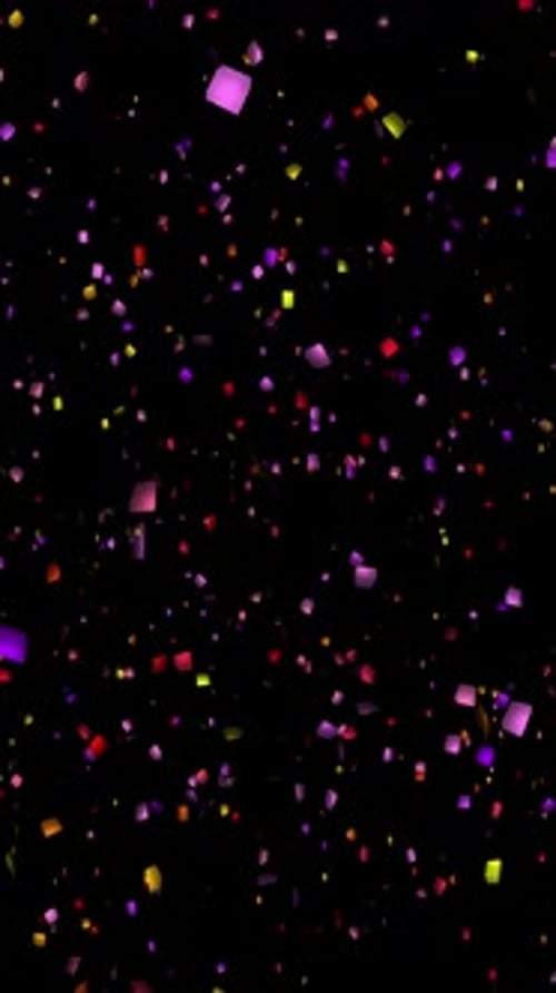 Falling Colorful Geometric Confetti Particles Overlay
