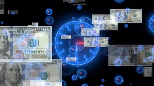 Reloj animado de Dollar Particle