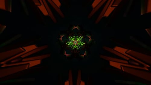 Baile hipnótico de neón en un vibrante bucle de VJ multicolor