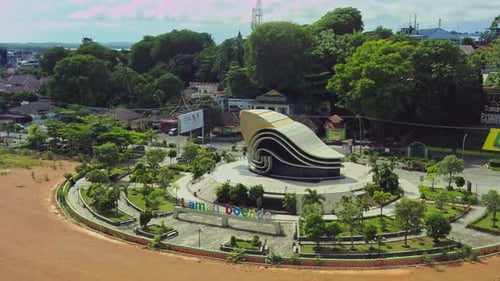 Belitung, 06 June 2022, Aerial view of boenda park