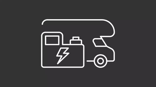 Minimalist RV Camper Line Draw Animation