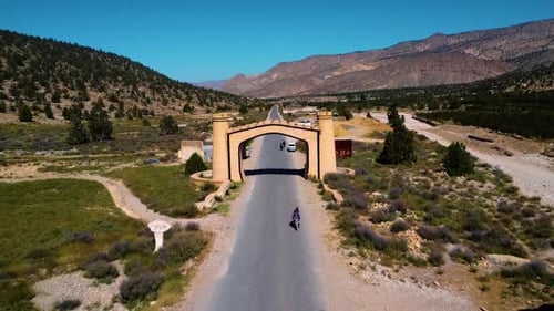 Aerial Drone Shot of Baba E Ziarat Cultural Heritage Landmark