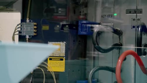 Automatische Kunststoffspritzgussfabrik, Fertigungsindustrie, Roboter, Automatisierung