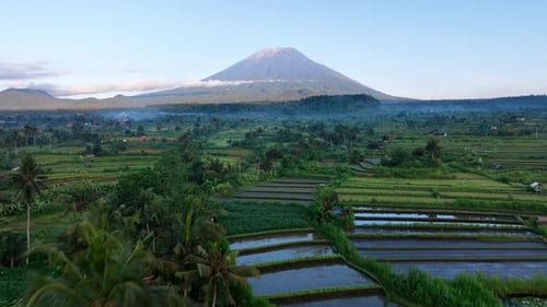 Aerial view of Mount Agung, Bali, Indonesia.