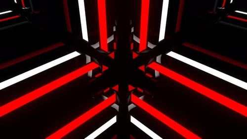 Red And White Neon Moving Effect Background Vj Loop In 4K