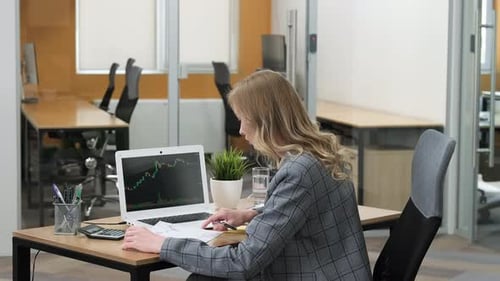 Young Woman Working at Modern Office