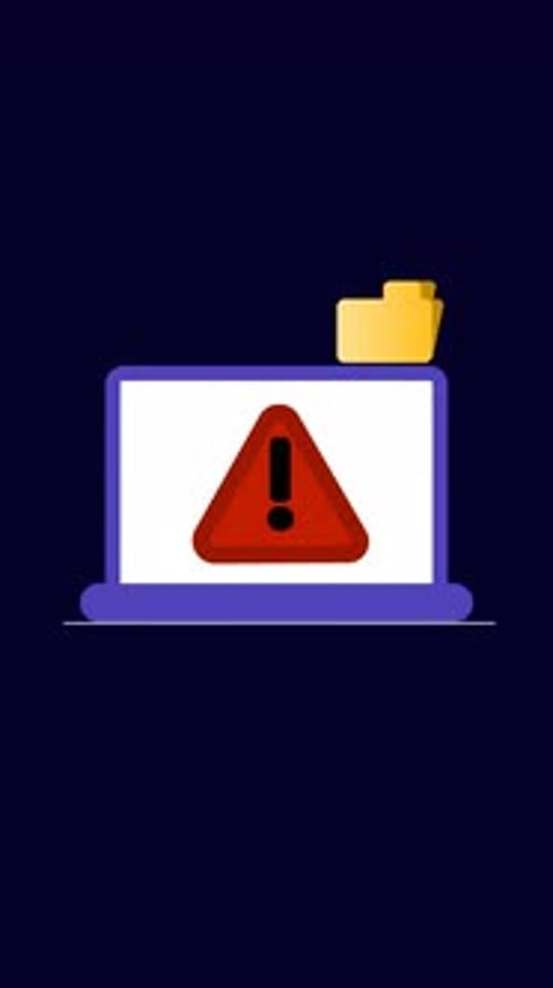 Cybercrime Hacker Stealing Data from Laptop Animation