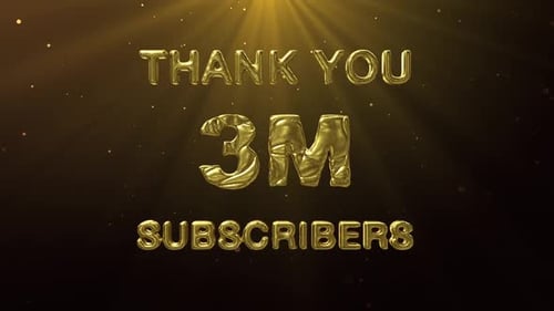 Golden Thank You Subscribers Kinetic Text Reveal