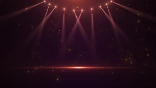 Elegant Stage Spotlights and Shimmering Particles Background Animation