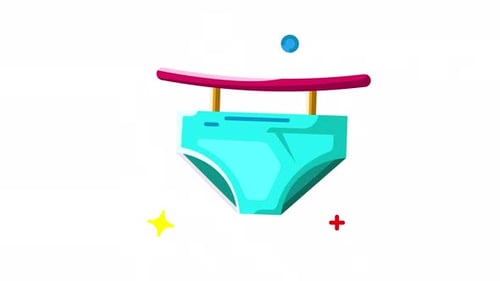 Flat Design Animated Diaper Icon for Baby Celebrations