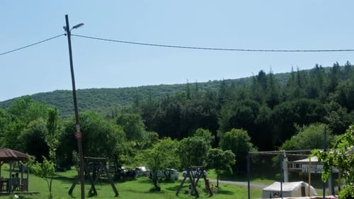 Idyllic Green Park with People Relaxing