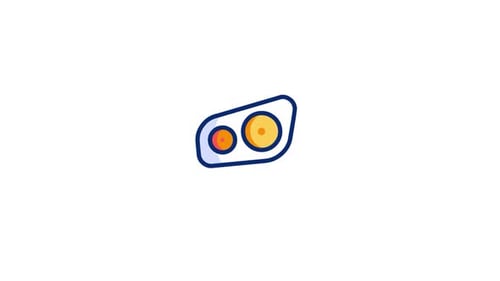 Animated Flat Design Car Headlight Icon