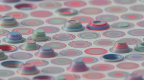 Animation geometrischer Formen, die sich chaotisch bewegen