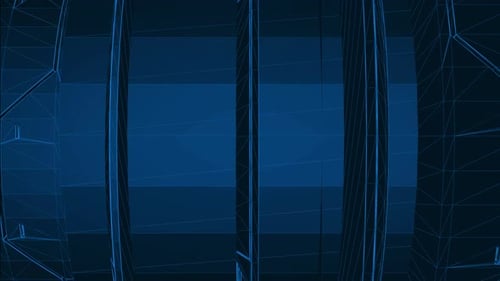 Abstract Geometric Blue Grid Panels Loop Background