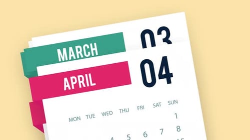 Animated Calendar Flipping Through Months