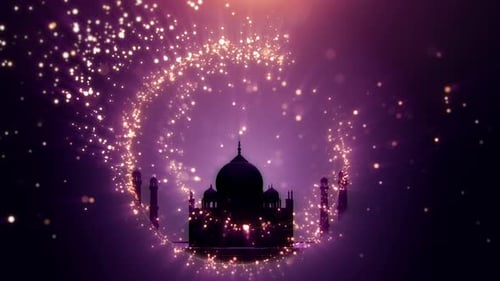 Boucle d'arrière-plan à paillettes du Ramadan 4K