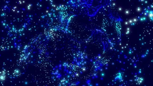 Blue Colorful Particles Flying Background