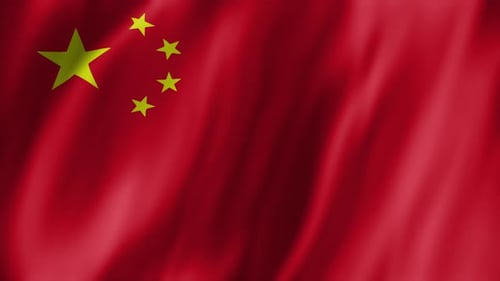 Realistic Waving China Flag Seamless Loop