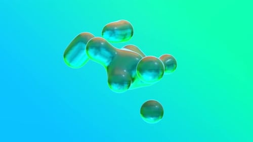 Abstract Fluid Metaball Shapes Morphing on Gradient Background