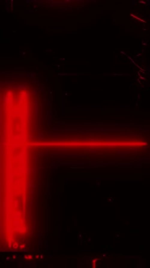 Vertical Red Glitch Line Digital Distortion Effect
