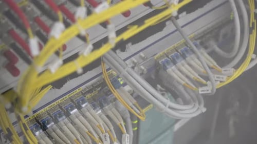 Server Cables and Data Ports in Data Center