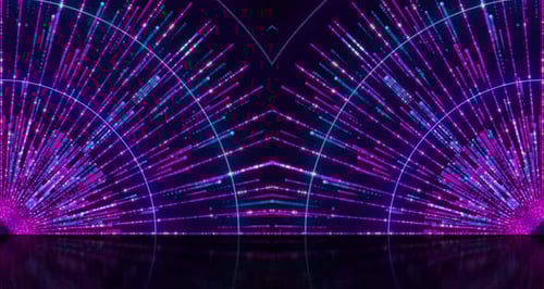 Neon Geometric Grid Tunnel Animation Loop Background