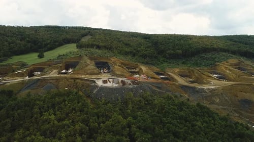 Excavated Foundation Of Bridge Construction