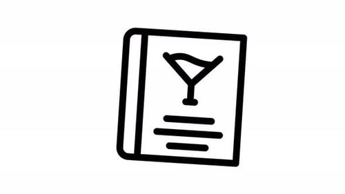 wine menu line icon animation