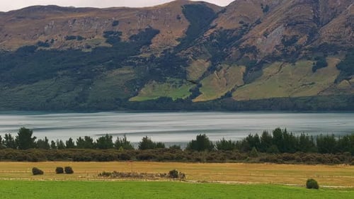 Helicopter soars above Lake Wakatipu exploring natural beauty of Glenorchy